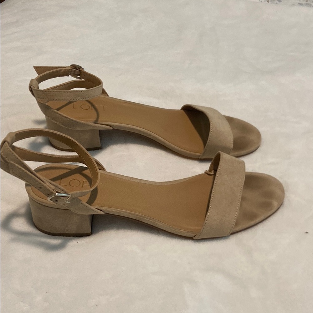 LOFT Women's Beige Suede Heels